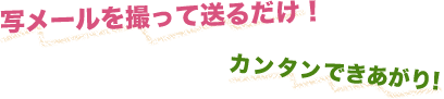 スマホで写真を撮って送るだけ！カンタンできあがり！